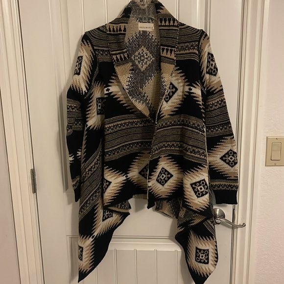 Dreamers Sweaters - Oversized Boho Aztec Cardigan Earthtone Longlines Women's Size M/L, LAGENLOOK